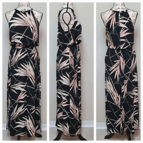🌴☀ WHITE HOUSE BLACK MARKET Halter Side Slits Pockets Maxi Dress NWOT SIZE 6 - Picture 5 of 16